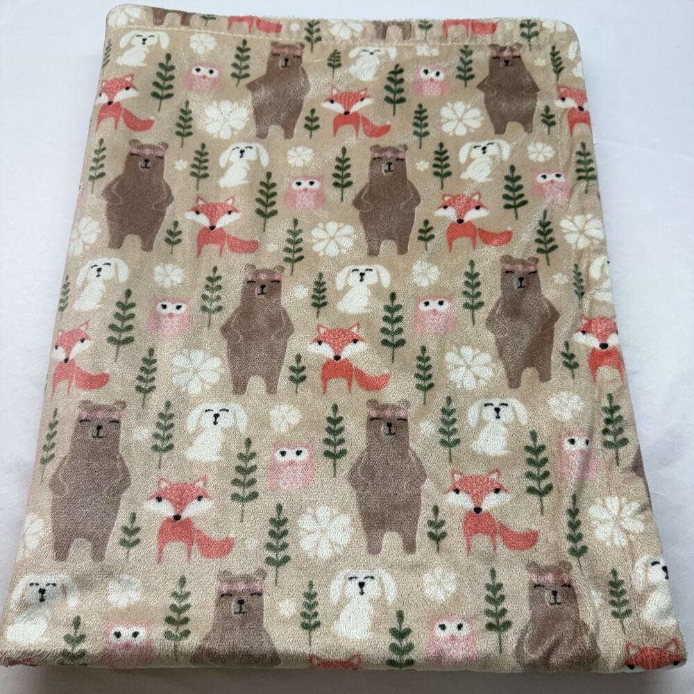 Hudson Baby HB Security Blanket White Pink Girls Sherpa Owl Bear Fox Lovey